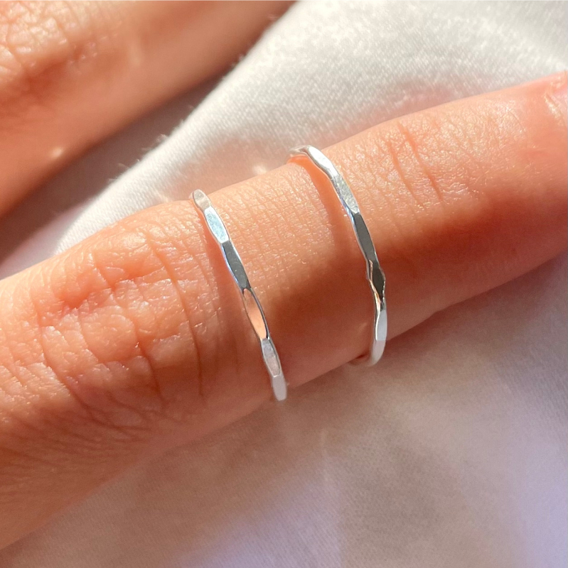 Simple Hammered Ring - Silver