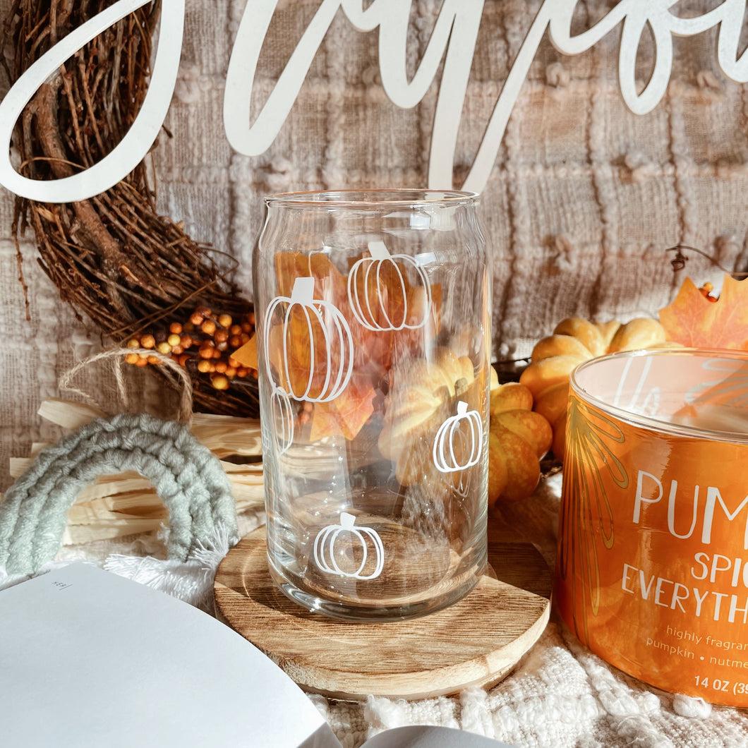 Pumpkins Glass Cup