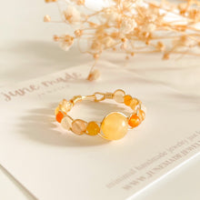 Load image into Gallery viewer, Honey Jade Braided Wire Ring No. 2
