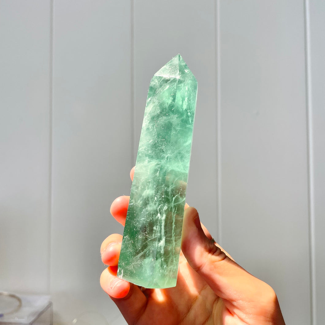 Green Fluorite Obelisk Tower Point