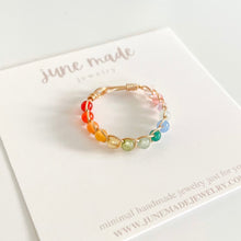 Load image into Gallery viewer, Rainbow Braided Wire Ring
