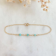 Load image into Gallery viewer, Faceted Turquoise Linked Bracelet
