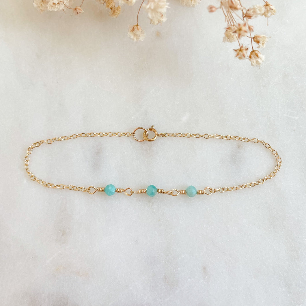 Faceted Turquoise Linked Bracelet