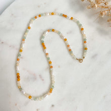 Load image into Gallery viewer, Honey &amp; Green Jade Athens Pearl Beaded Necklace
