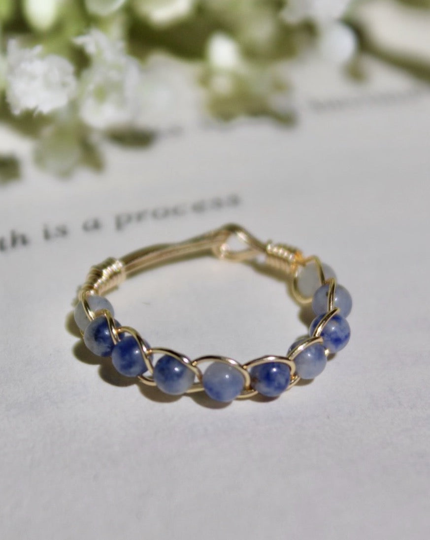 Sodalite Braided Wire Ring