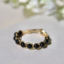 Load image into Gallery viewer, Black Agate Braided Wire Ring

