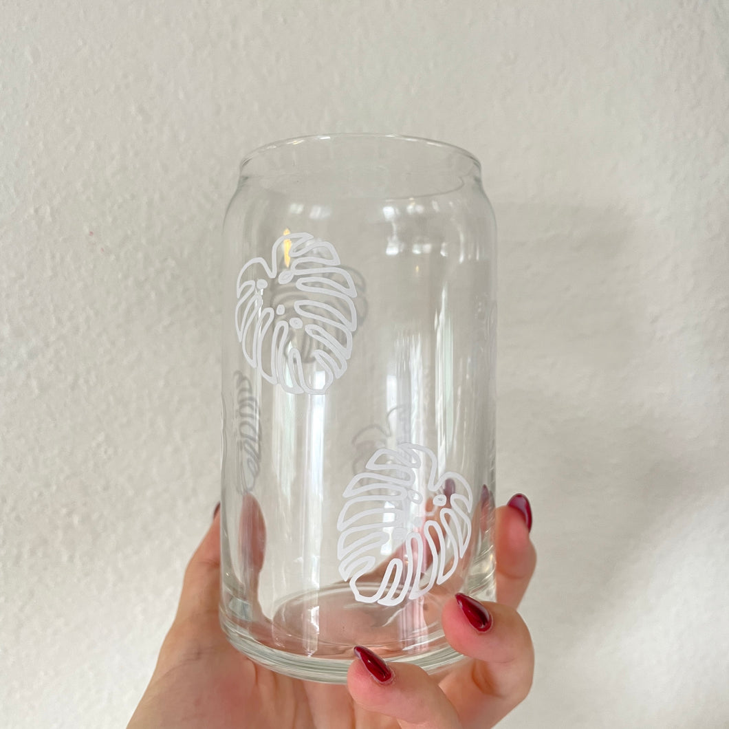 Monstera Glass Cup