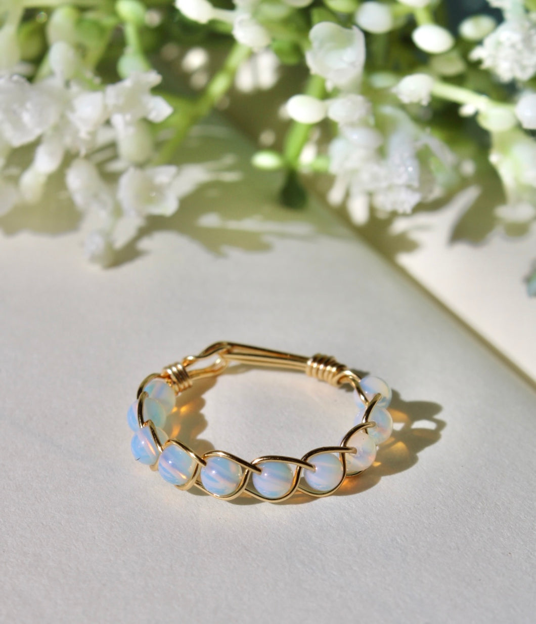 Opalite Braided Wire Ring