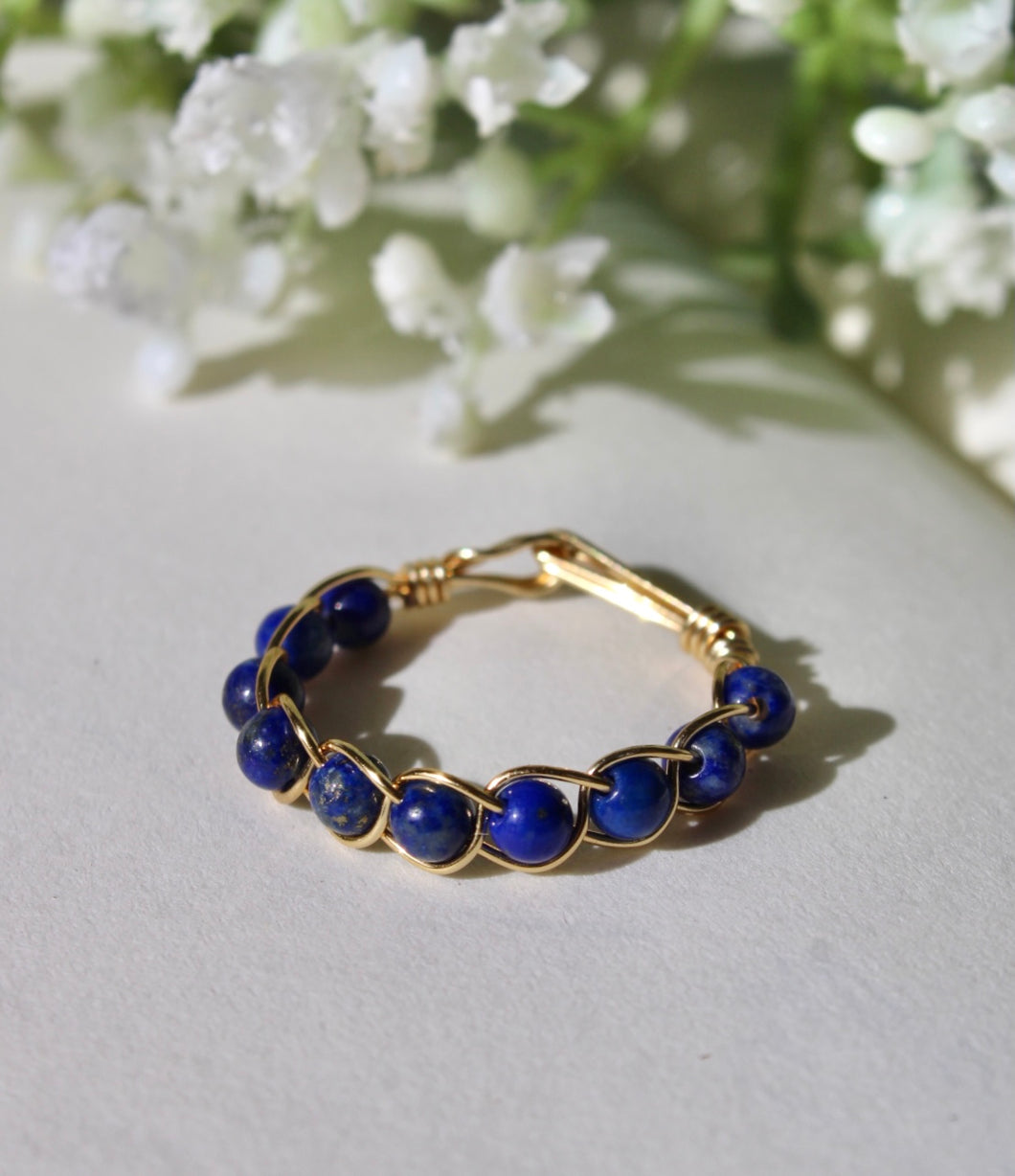 Lapis Lazuli Braided Wire Ring