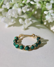Load image into Gallery viewer, Malachite Braided Wire Ring
