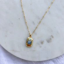 Load image into Gallery viewer, Poseidon Blue Tigers Eye Pendant Necklace
