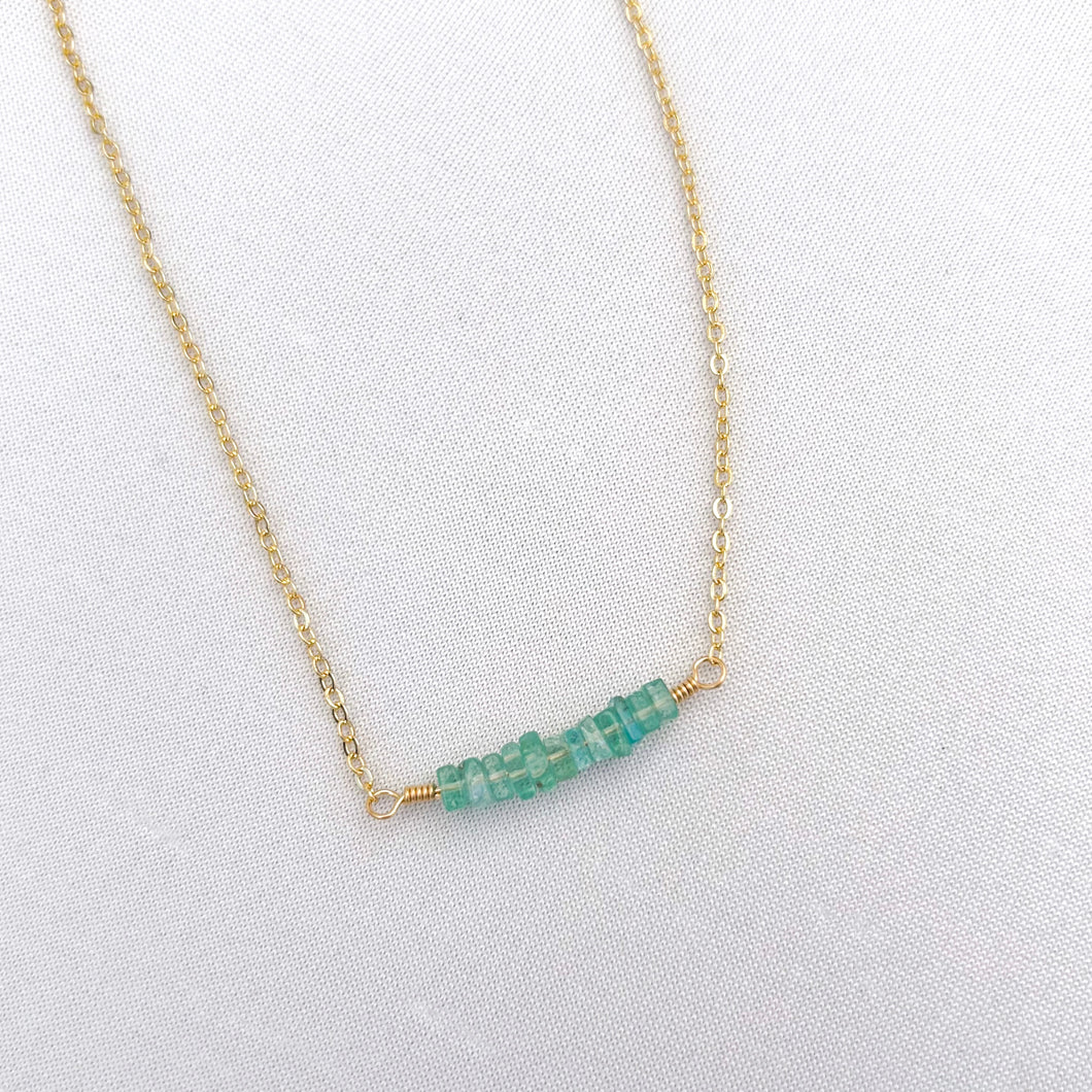 Apatite Square Heishi Necklace