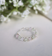 Load image into Gallery viewer, Rose Quartz &amp; Green Jade Braided Wire Ring
