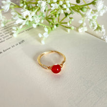 Load image into Gallery viewer, Carnelian 6mm Wire Wrapped Ring
